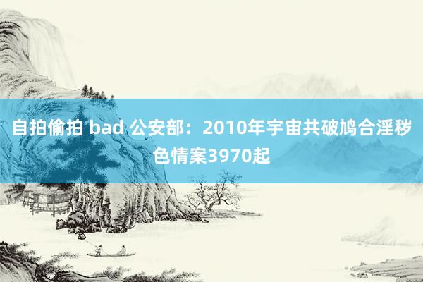 自拍偷拍 bad 公安部：2010年宇宙共破鸠合淫秽色情案3970起