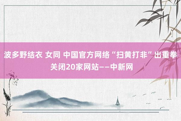 波多野结衣 女同 中国官方网络“扫黄打非”出重拳 关闭20家网站——中新网