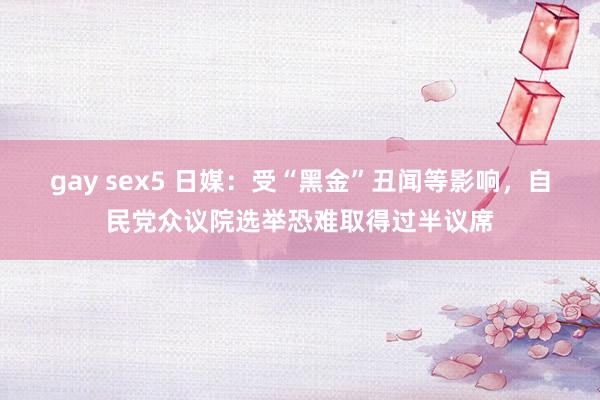 gay sex5 日媒：受“黑金”丑闻等影响，自民党众议院选举恐难取得过半议席