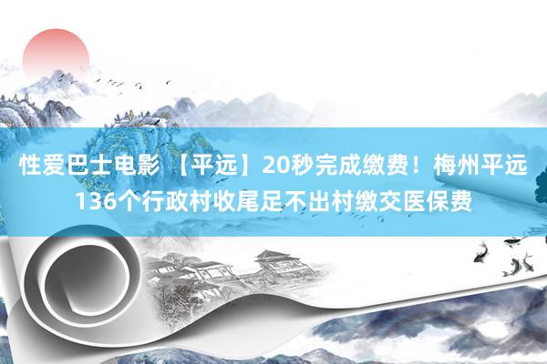 性爱巴士电影 【平远】20秒完成缴费！梅州平远136个行政村收尾足不出村缴交医保费