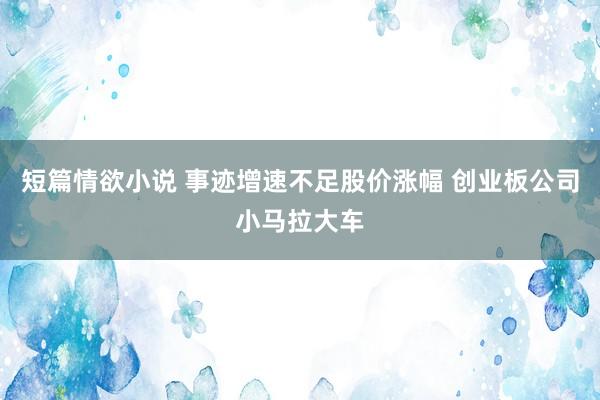 短篇情欲小说 事迹增速不足股价涨幅 创业板公司小马拉大车